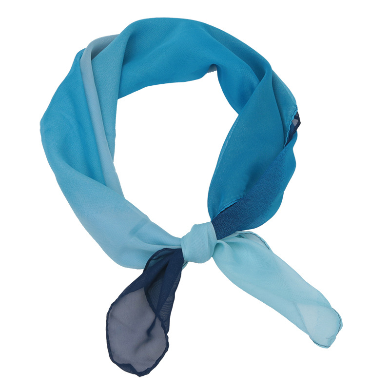 Gradient Small Square Scarf Women's Chiffon Scarf Group Dance Scarf Show Scarf Neck Protection Sun Protection Scarf