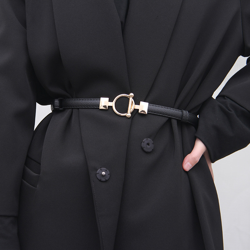 Thin belt Women's decorative summer waist chain with suit coat dress tight waist versatile elegant simple Korean style belt