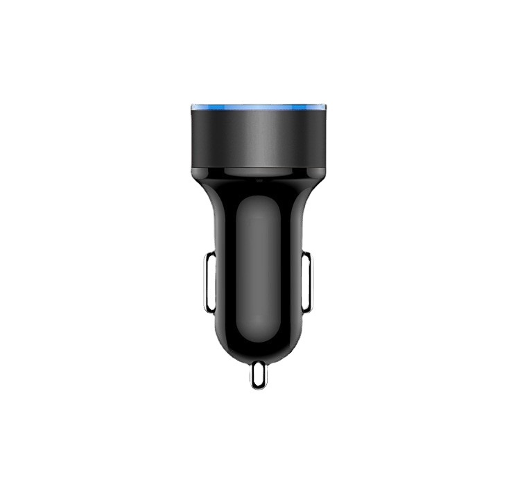 Factory direct supply Dual USB car charger metal outer ring LED display 3.1A Aluminum Alloy Digital Display car charger