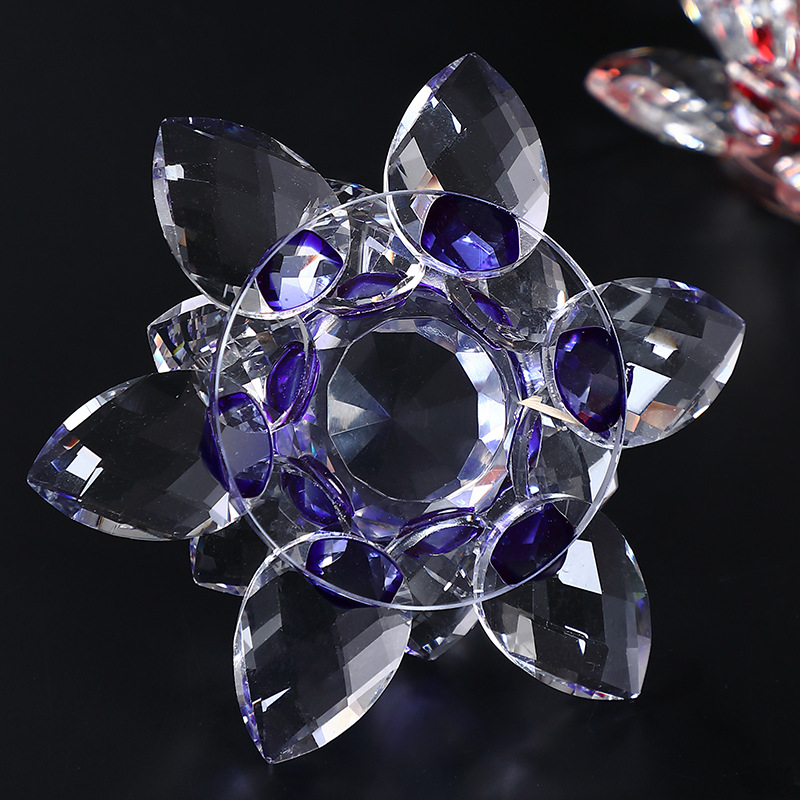 Crystal Glass Lotus Ornaments Mobile Phone Glasses Jewelry Counter Creative Decorations Home Furnishing Chinese Style Supplies New