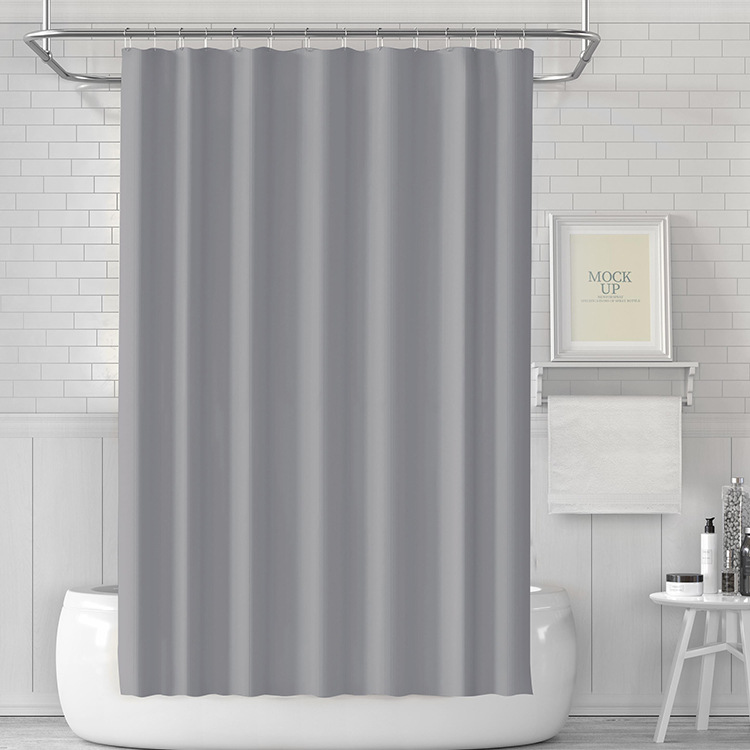 Grey peva shower curtain waterproof thickened bath hotel partition shower curtain spot wholesale bathroom free punch curtain