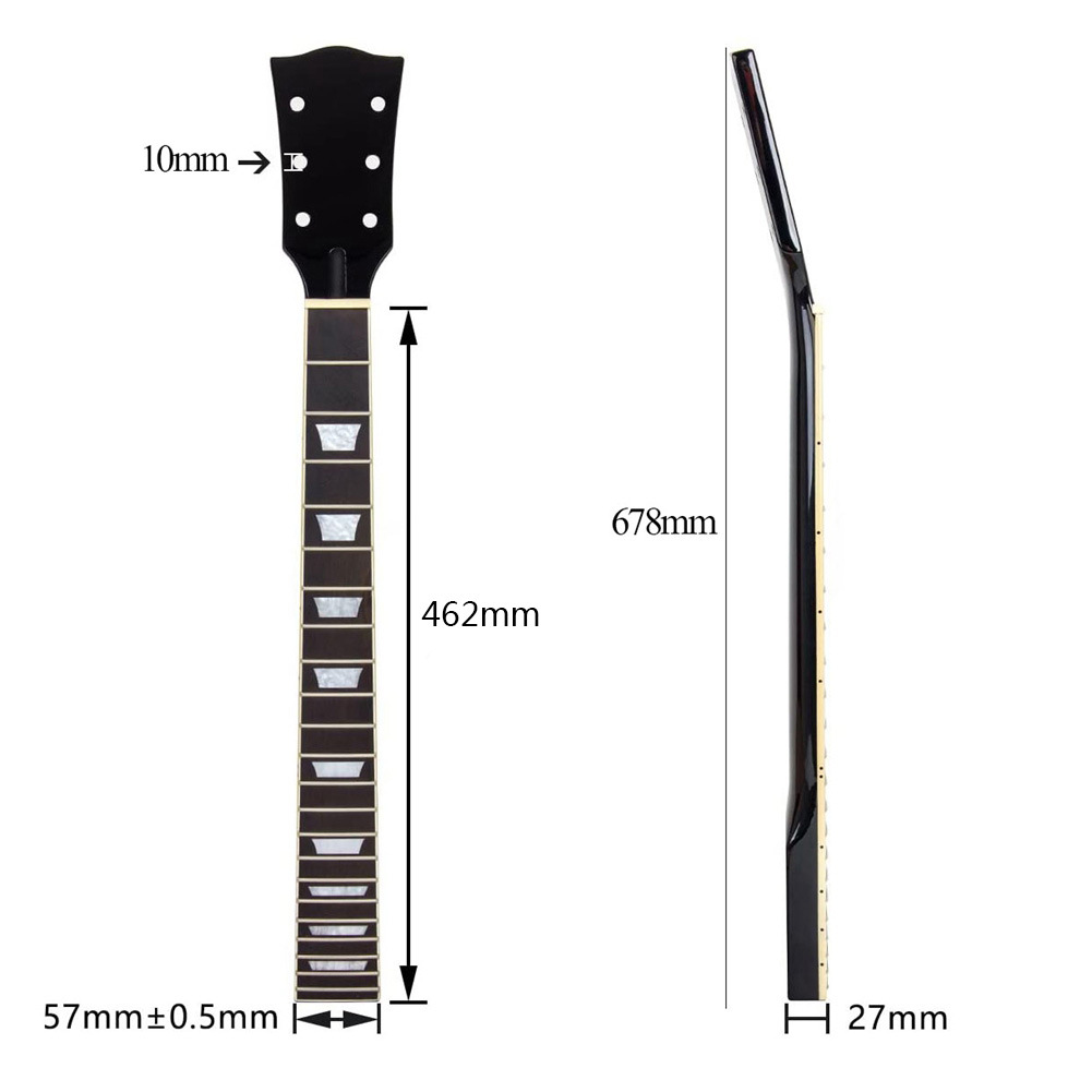 22-pin Maple electric guitar handle neck rosewood fingerboard for Gibson Les Paul LP (black)