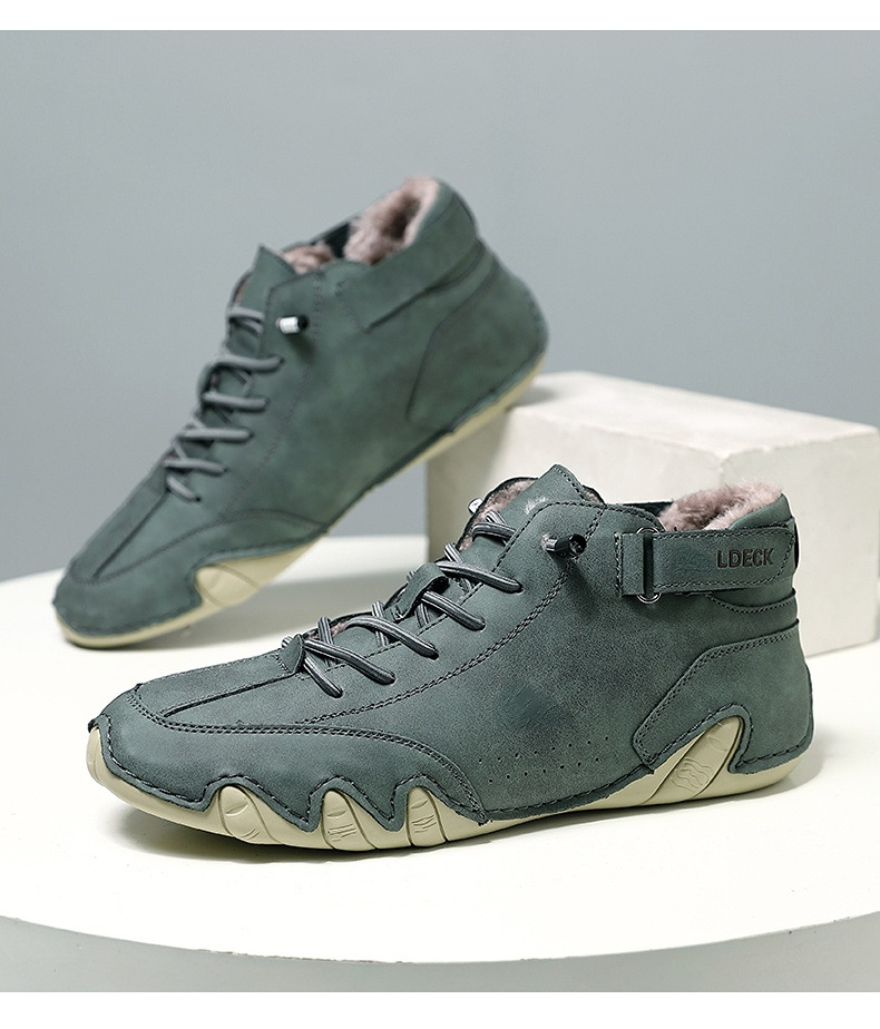 Cross-border Explosions Vinterfløyelsmartinstøvler Store størrelser Octopus Herre Varme Bomullssko Høye Herresportssko_voghion.com