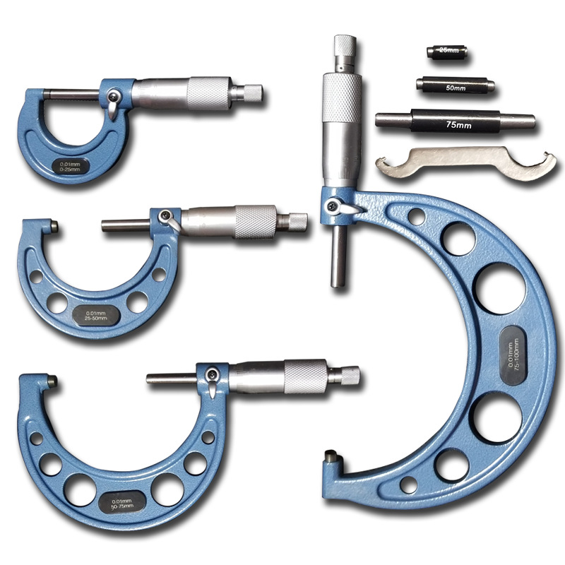 KERTNC neutral 4-piece set suit micrometer spiral micrometer high hardness alloy head thousand card instrument
