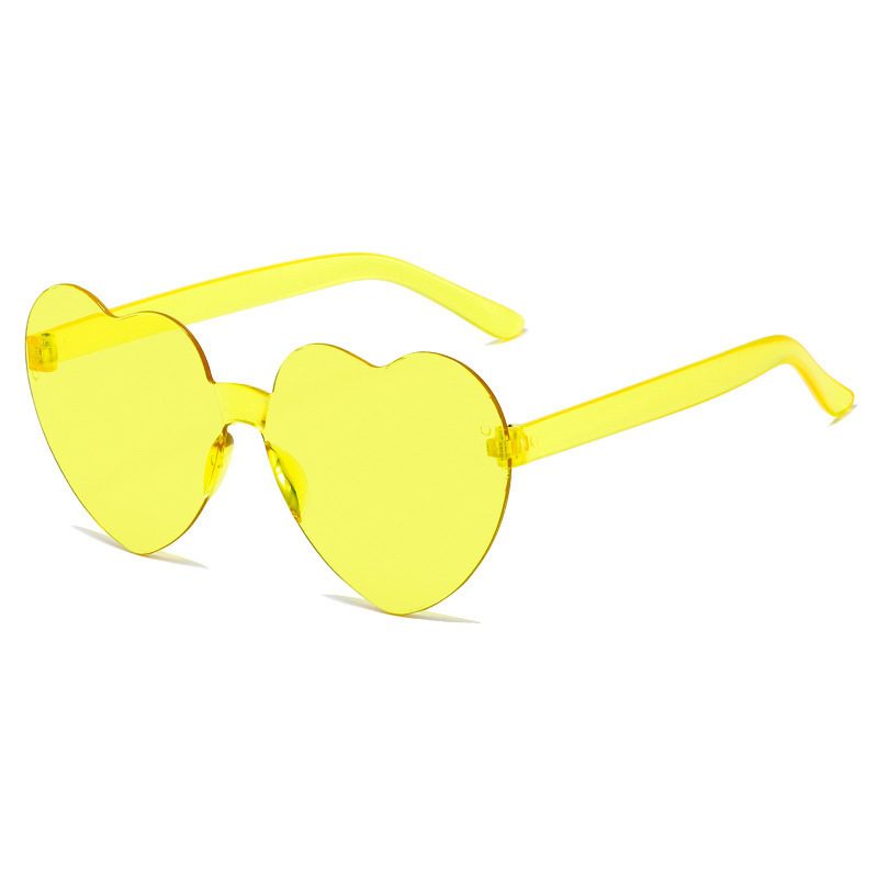 Transparent jelly color love sunglasses men and women peach heart sunglasses cross-border European and American heart-shaped one-piece sunglasses