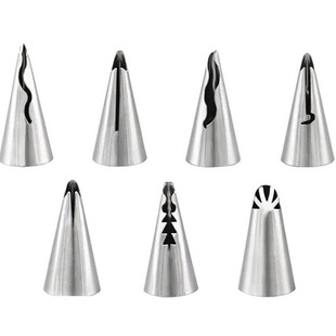 Skirt 7 pieces suit 304 stainless steel pleated skirt pastry nozzle cream cake baking DIY tool small size
