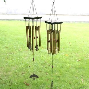 Tubular wind chimes hollow 8-tube wind chimes wooden metal multi-tube Bell rust-proof student gifts cross-border supply home