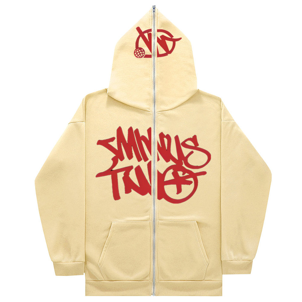 Foreign trade y2g neutral inner fleece hoodie and sweatshirt full zipper plus size men's women's street clothes