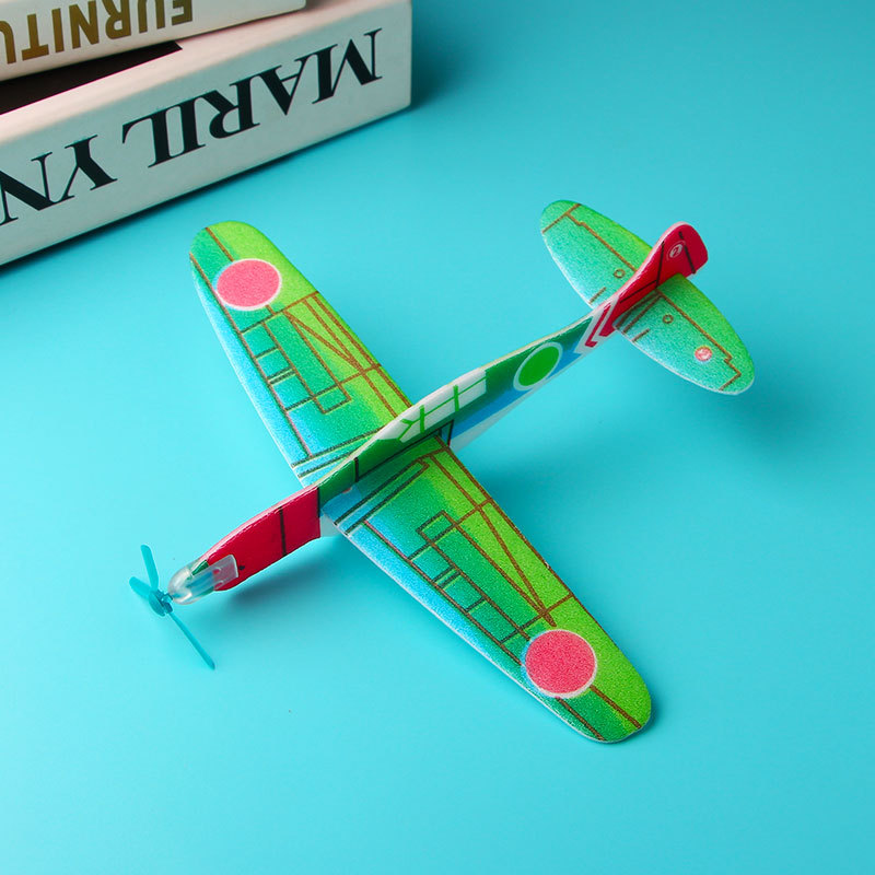 Factory Straight Hair Hand Throw Whirling Gliding Small Plane DIY Small Making Toy Assembly Model Airplane Gift Prizes