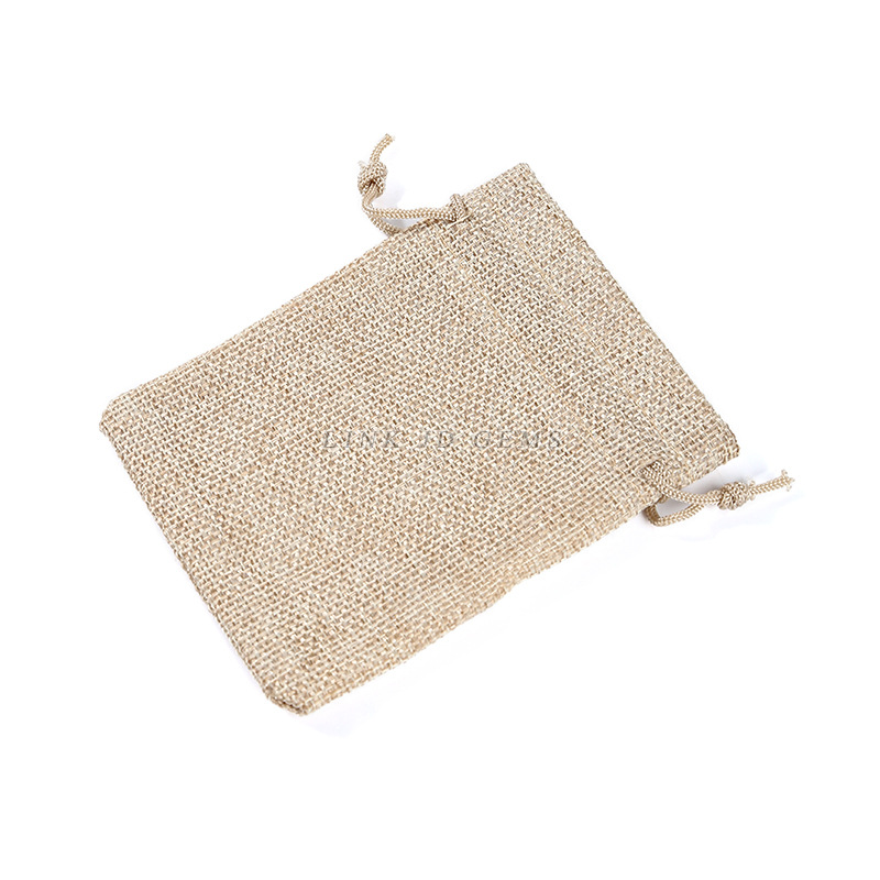 Black flannel bunt pocket cotton and linen jewelry packaging bag gift storage bag jewelry lipstick drawstring bag wholesale