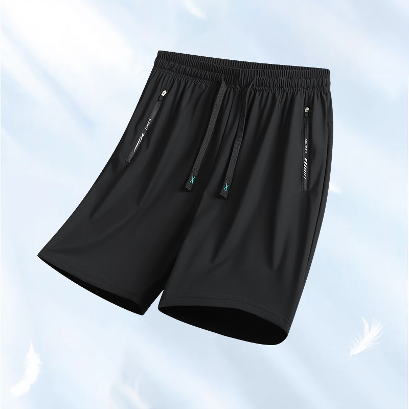 Summer Ice Silk Thin Sports Shorts Men's Loose Elastic plus size Casual Men's Five-point Pants Quick-drying Pants 2225