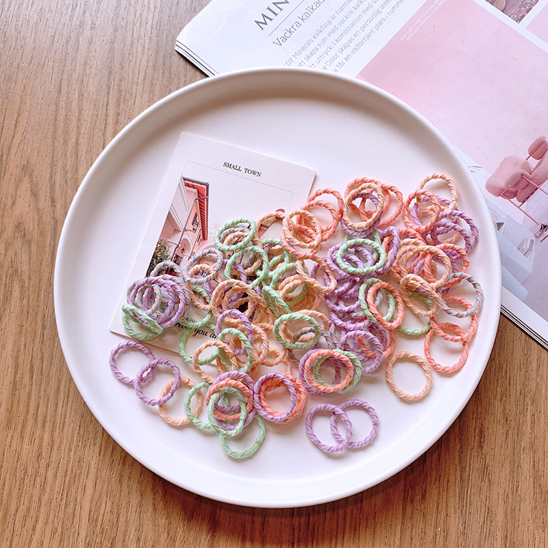 Korean version of children's color hair band baby hair band girls do not hurt hair thumb ring mini baby hair rope