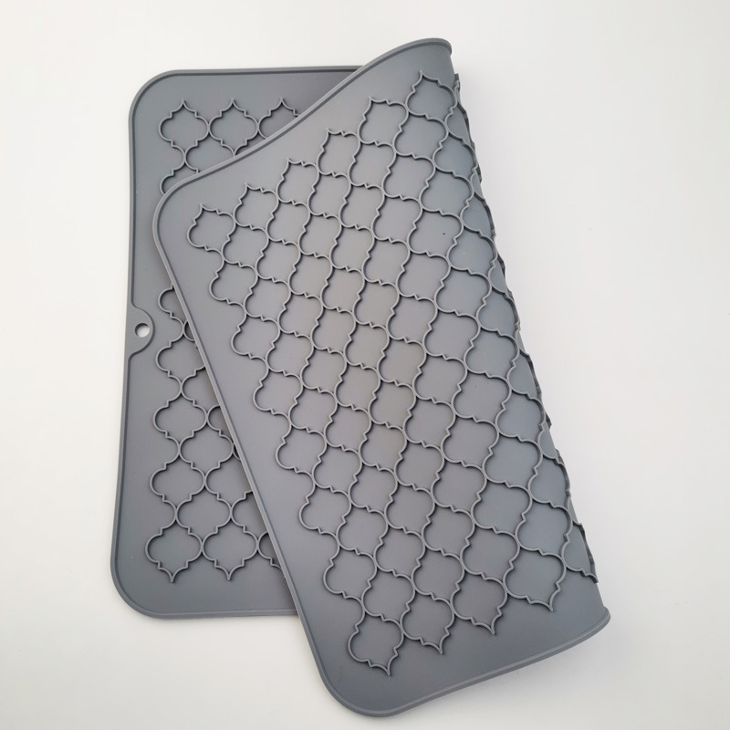 Amazon Silicone Non-slip Drain Mat Large Foldable Rollable Kitchen Dishwasher Countertop Tableware Heat Insulation Mat Placemat