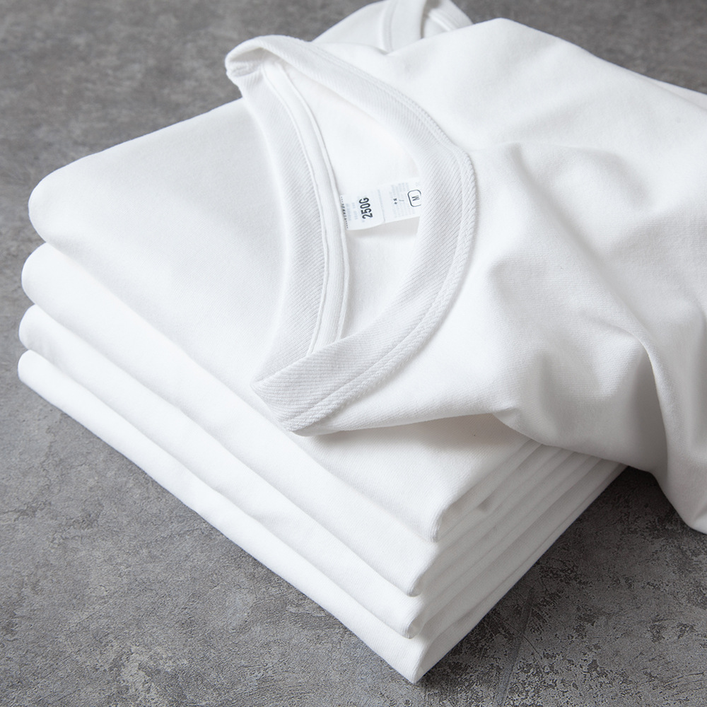 250g carbon sanding retro heavy round neck short sleeve T-shirt cotton men's spot wholesale