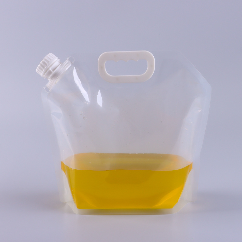 In stock folding beer bag transparent beer packaging nozzle bag takeaway beer bag portable valve mouth folding wine bag