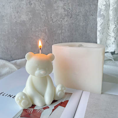 Korean Style Bear Mold Ins Fat Bear Silicone Mold DIY Making Candle Aromatherapy Gypsum Ornaments Sitting Bear Mold