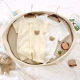 Newborn Gauze Short-sleeved Shorts Climbing Wear Single-breasted Pure Cotton Boneless Summer Harcoats for Boys and Girls Beige Cubs
