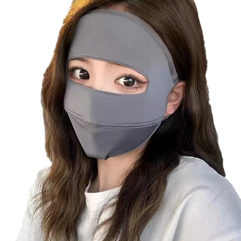 Full Face Sun Mask Women's Summer Anti-UV Sunshade Ice Silk Face Mask Driving Mask Face Gini Protection