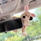 Pink sweater dog rabbit ears-rearview mirror ornaments