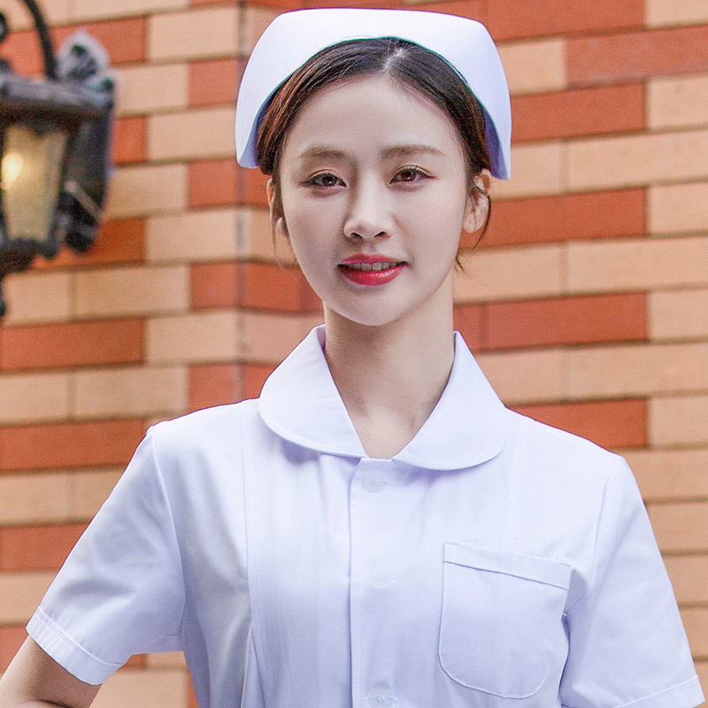 Wholesale nurse cap thickened doctor cap female dovetail cap Pink Blue White internship nurse cap thin head nurse cap spot