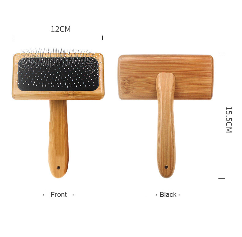 Bamboo wood air cushion needle comb long hair cat dog open knot comb pet beauty imitation fur brush