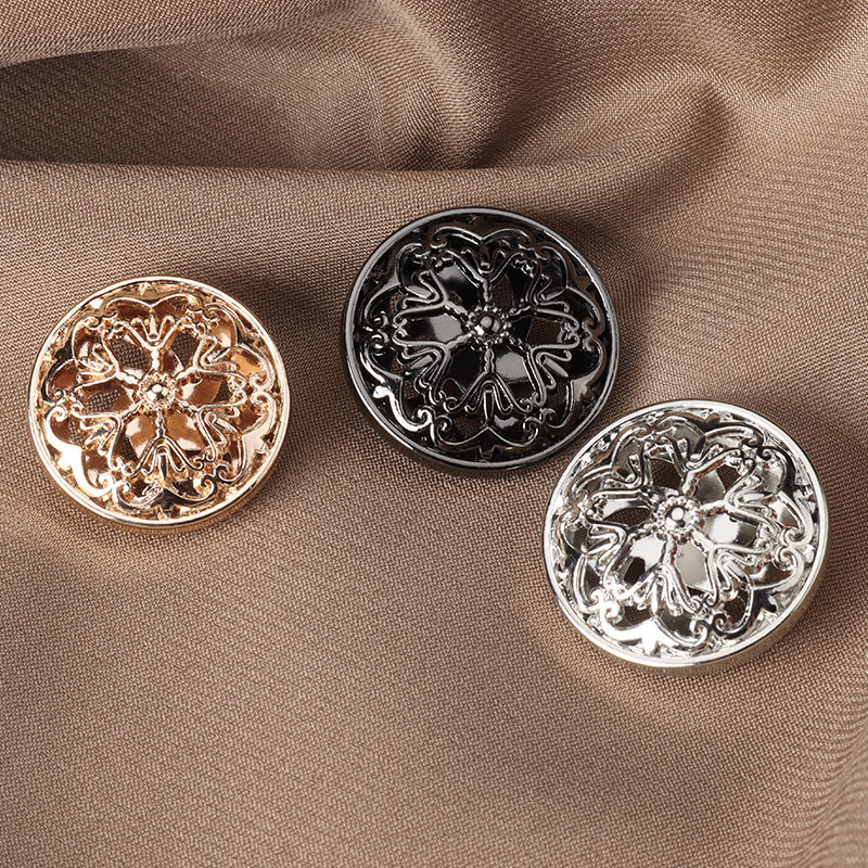 Suit Metal Button Gold Hollow Flower Coat Button Women's Small Suit Button Button