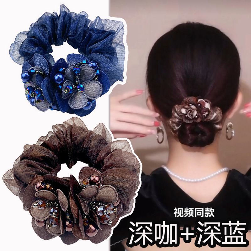Clearance middle-aged mother's hair flower head rope 35 to 50 years old tie hair tie hair ball hair coil high elasticity