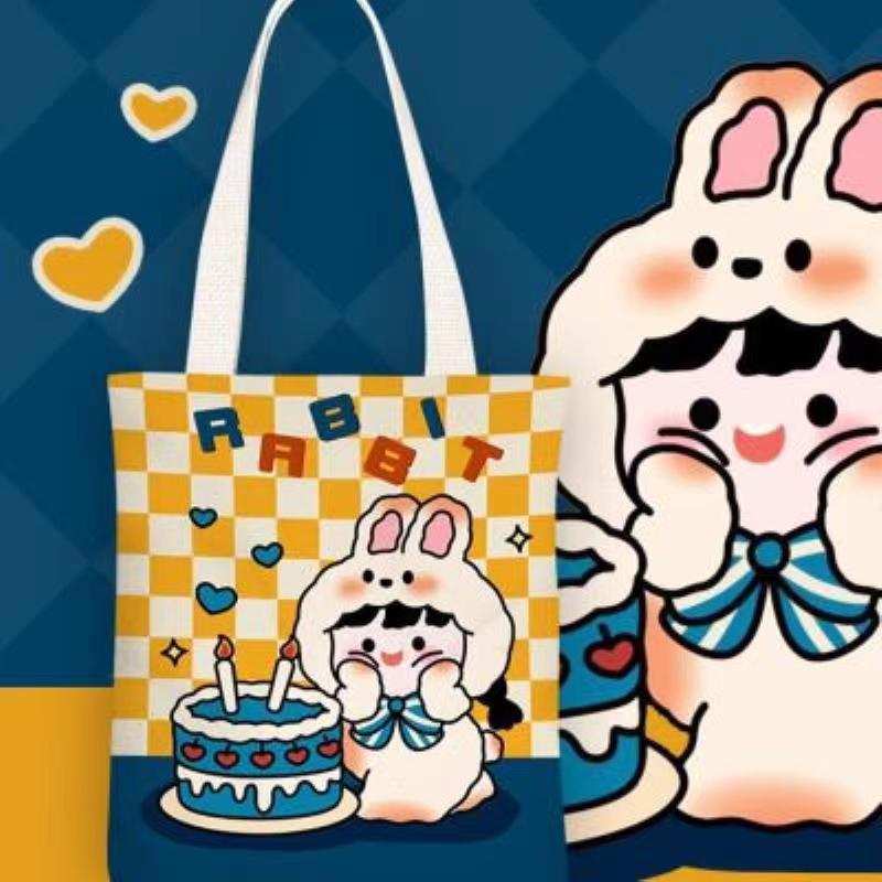 Small sweet potato series ins cute canvas bag female shoulder simple student class bag female 2023 New Universal