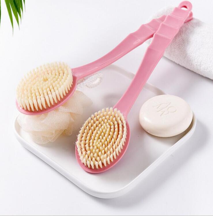 Double-sided bath ball 2-in -1 long handle bath brush bath brush soft hair massage bath brush scrubbing brush