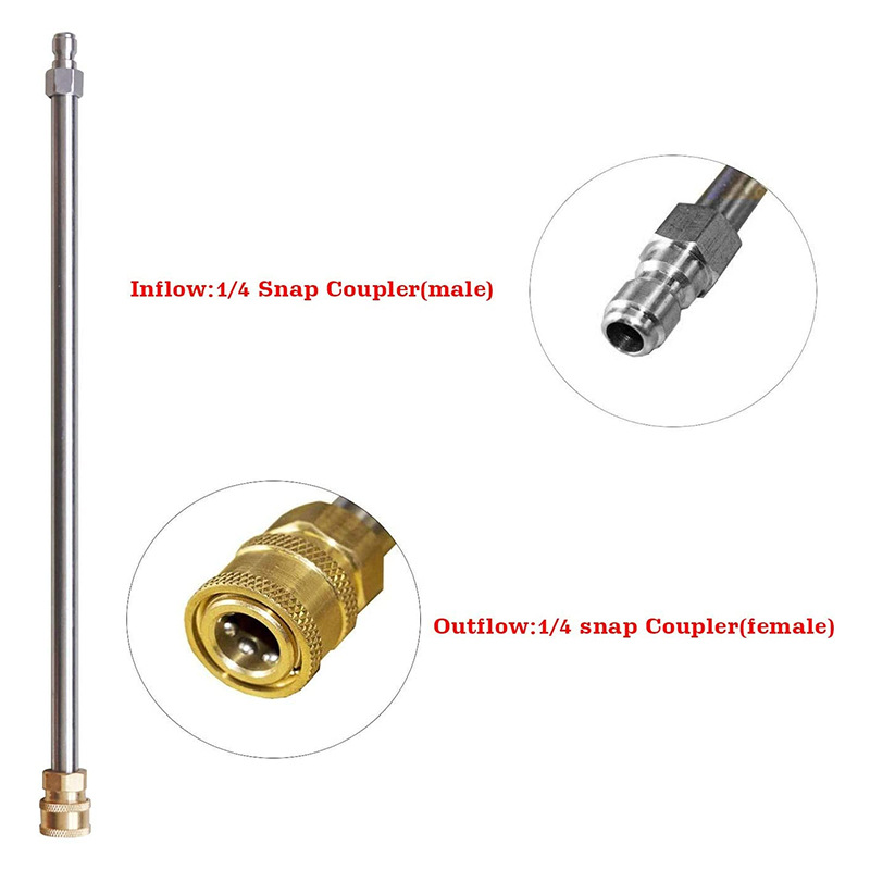 Wholesale high pressure water gun stainless steel extension rod 17 inch extension rod 1/4 quick insert extension rod 5000psi