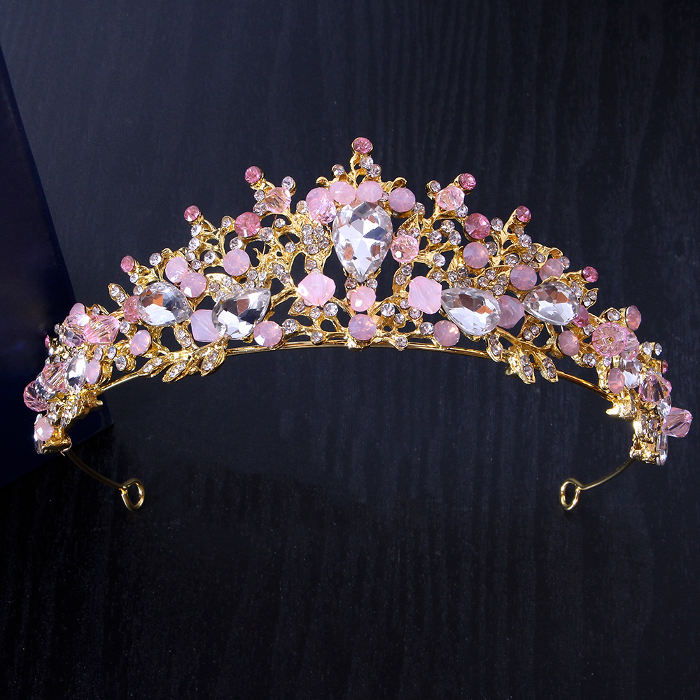 Bridal Wedding Cross Border Headwear Hairband Crown Baroque Set Film Studio Rhinestone String Crystal Handmade Crown Accessories