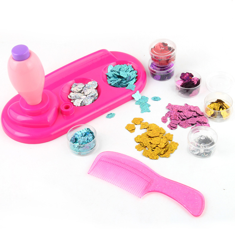 Manufacturers supply girls play house nail drill hair knitting machine toys DIY children's makeup suit gift toys