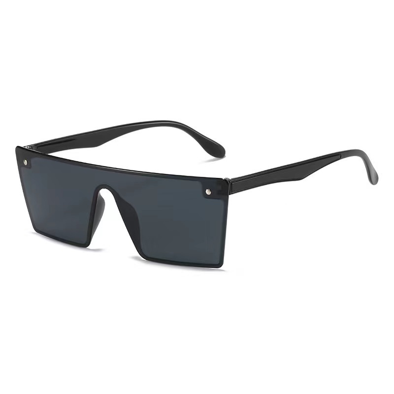Korean style fashionable large frame square sunglasses trendy men's and women's European and American slimming sunglasses integrated glasses live wholesale