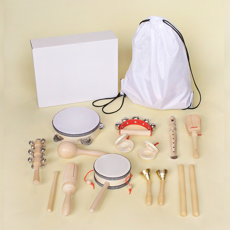 Wooden Orff Wooden Instrument Set Children Percussion Kindergarten Baby Music Early Teaching Aids