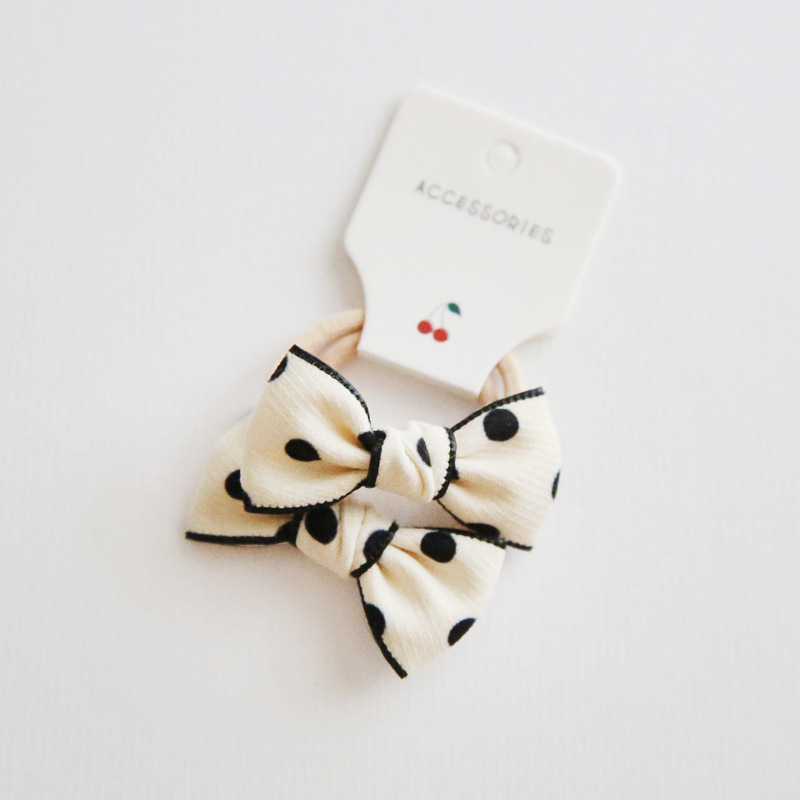 A137 cross-border factory wholesale cute children's headdress hair accessories simple bow basic hair rope rubber band 1 pair
