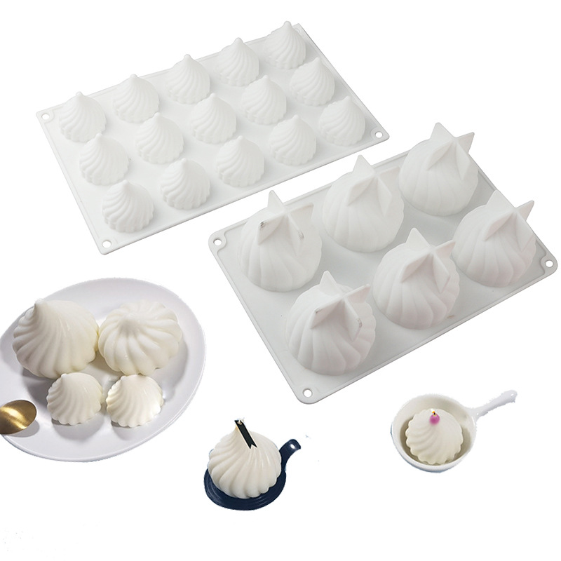6-piece 15-piece cyclone mousse cake mold French dessert onion head steamed stuffed bun silicone mold chocolate baking