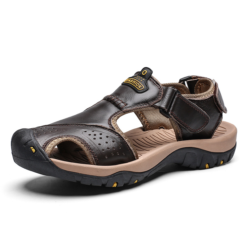 Large Size Sandals Men's Summer New All-match Beach Shoes Outdoor Soft Sole Non-slip Leather Sandals Men's Cross-border Foreign Trade
