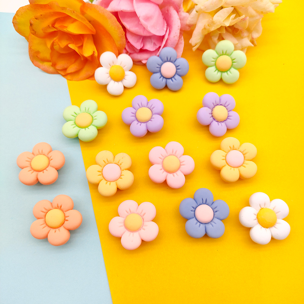 Resin flower cute cartoon hole shoes shoes flower shoe buckle Amazon hot DIY garden shoes decorative buckle