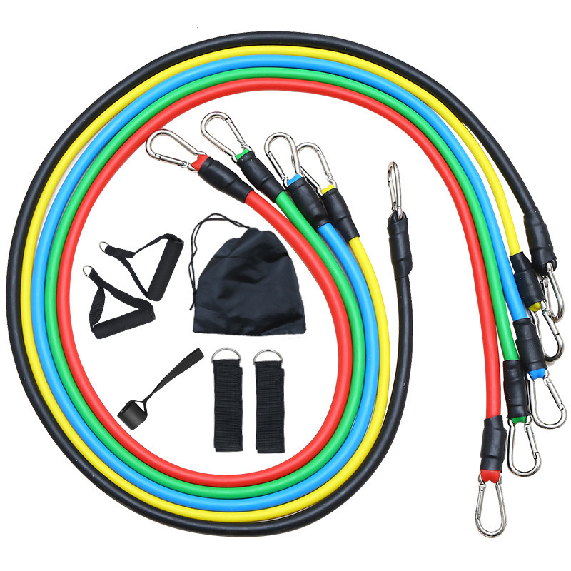Portable Household 11-Piece Set Tape Rope Set Training Combination Elaine Rope Fitness Men's Door Resistance Band