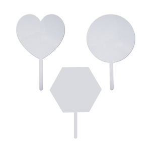 Cross border blank no word round acrylic cake plug-in transparent acrylic birthday cake card cake decoration
