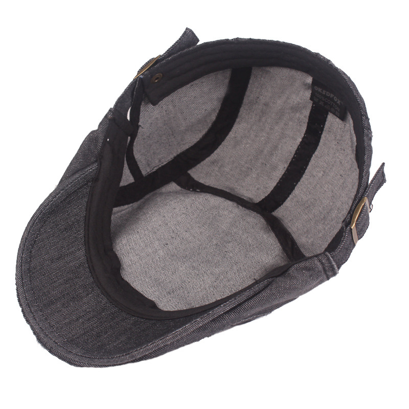 Washed Denim Cap AliExpress Amazon Cross Border Men's Forward Cap Youth Monochrome Beret for Children