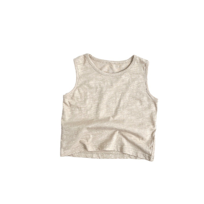 Children's Bamboo Cotton Vest 2025 Summer New Boys and Girls Korean Style Japanese Children's Sleeveless Cotton T-Shirt Children's Wear