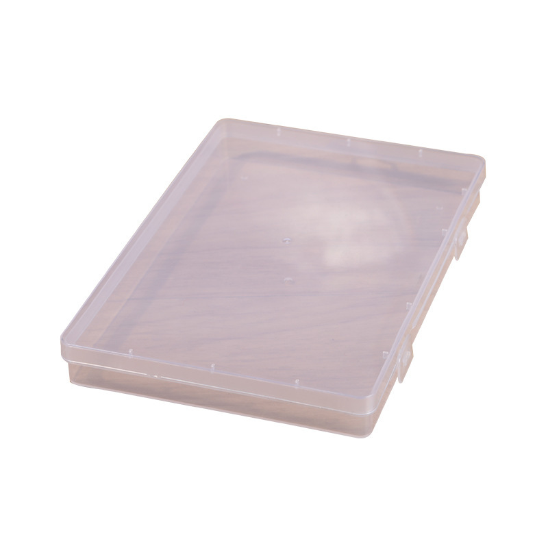 Lid translucent rectangular PP plastic empty box mask packaging box file hardware parts storage box wholesale