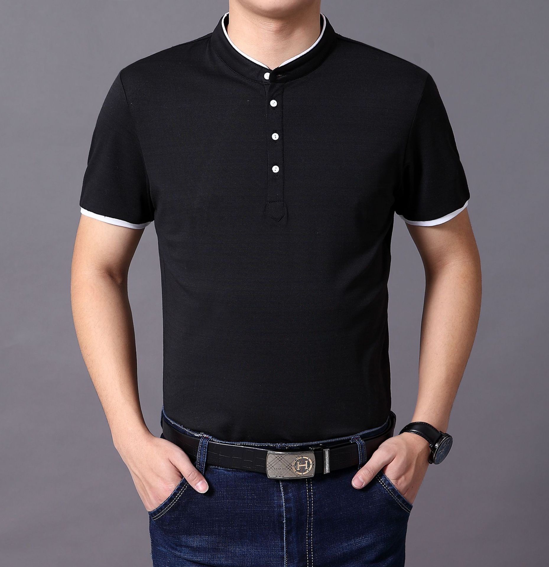 Short-sleeved T-shirt summer 2022 new arrival cotton men's round neck casual bottoming shirt trendy top men's solid color wholesale
