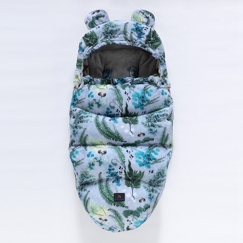 Factory direct infant sleeping bag baby padded plus velvet cart fur collar winter warm kick-proof quilt European and American quilt
