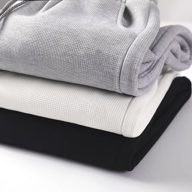 Men's Casual 2022 New Fashion Waffle Legs Four Seasons Loose Sports Pants Fashionable Thin Breathable Wei