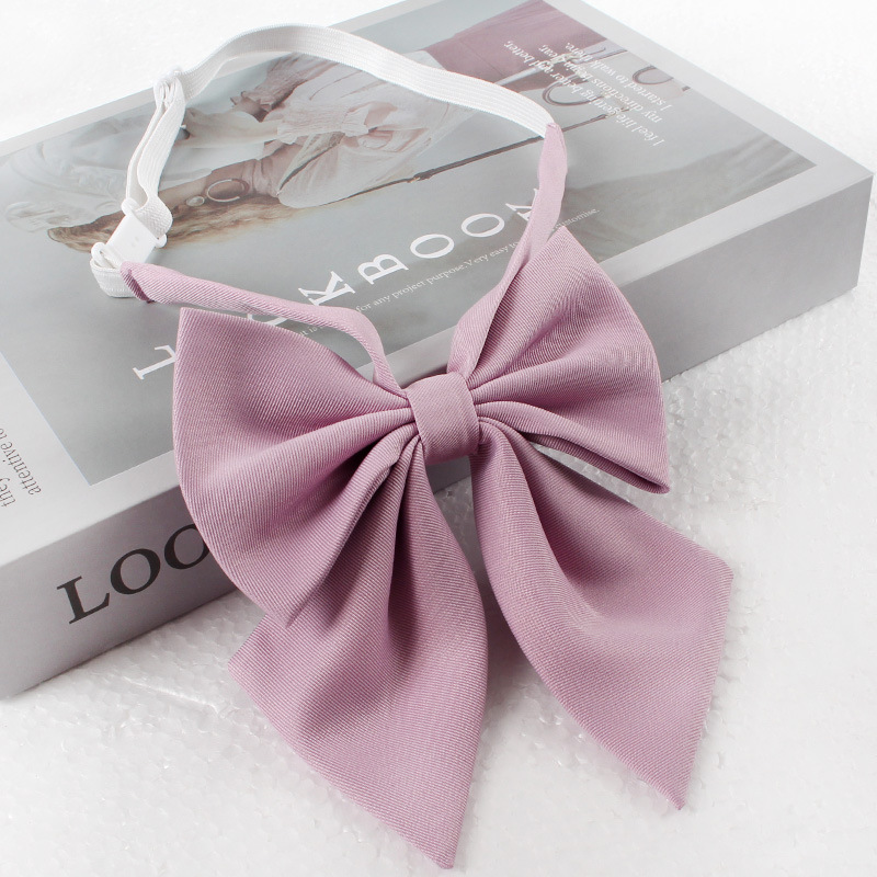 Bow tie female JK feather root collar flower female student graduation photo academic clothing wine red college style collar flower Japanese bow