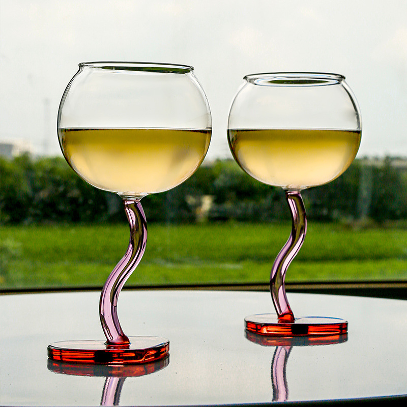 Online red high-looking love white wine goblet red wine glass household light luxury high-end Valentine's Day wedding gift