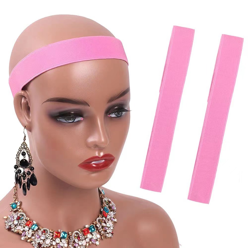 Amazon Hot Sale Xuchang Pink Wig Headgear Hair Band Elastic Band Velcro Adjustable Hair Band