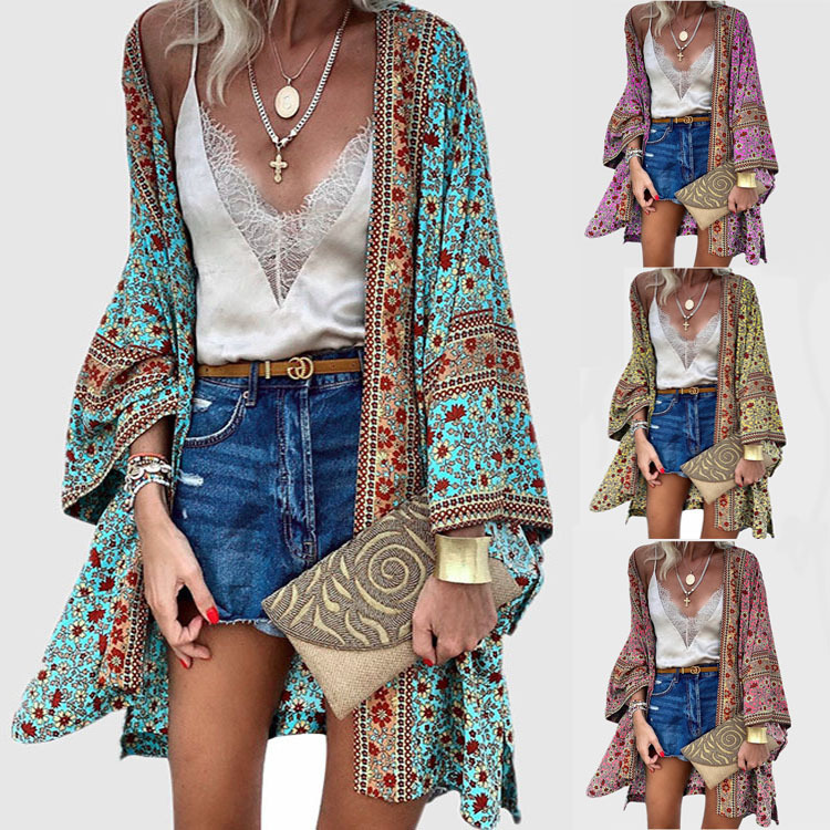 2025 Cross-border European and American Women's Clothing Spring and Summer New Four-sided Elastic Casual V-neck Printed Pleated Women's dress